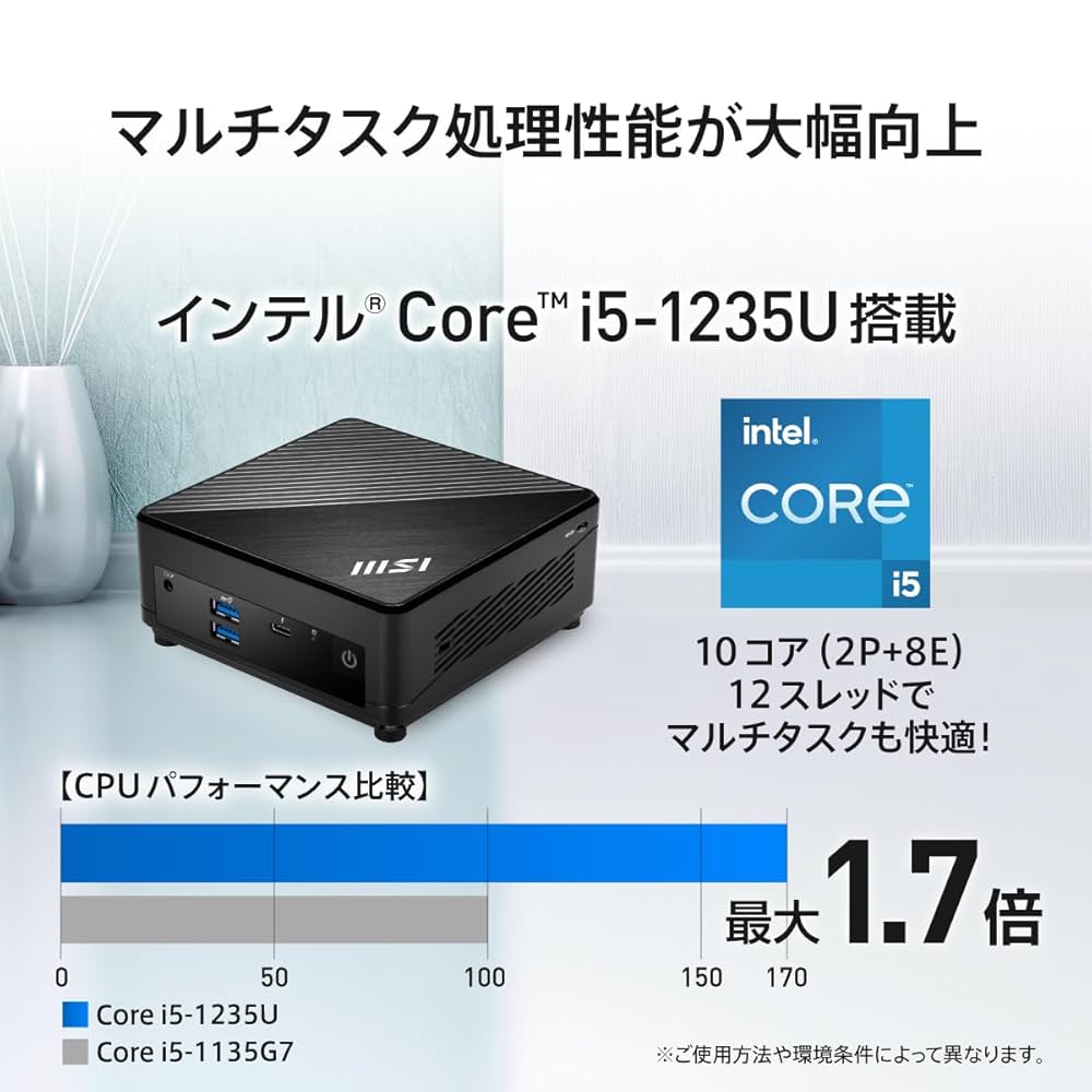 高性能ミニPC Cubi 5 12M-470JP Core i3-1215U搭載 MSI Cubi 5 12M-470JP